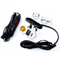 GNIAZDO ZAPALNICZKI Z PORTEM USB CHROM