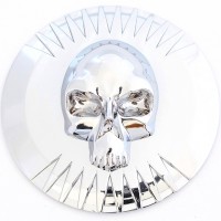 EMBLEMAT PRZYKLEJANY OKRĄGŁY CZASZKA MAŁY - BRAK
